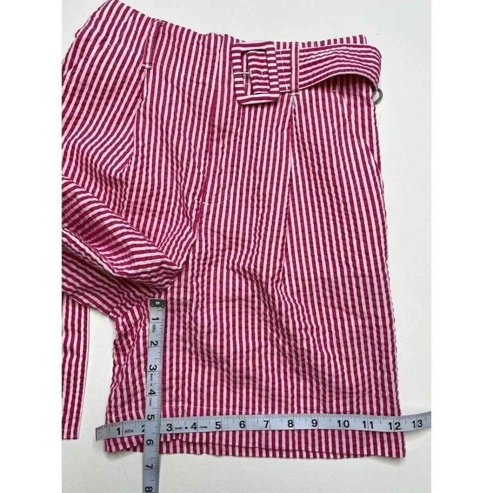 Striped High-Waist Pink Women’s Shorts